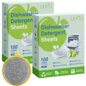 KEORHEZ Lavastoviglie Foglie 200 Pezzi Pastiglie Lavastoviglie Potente Pulizia Sgrassare Pulizia E Sbiancare Sapore Verde Mela