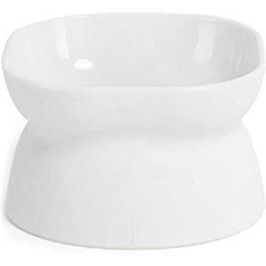 Grbewbonx Piatti per animali domestici ciotole con supporto per gattini cani di piccola taglia cibo e ciotola per acqua bianca nera inclinazione rialzata ciotola proteggere la colonna vertebrale