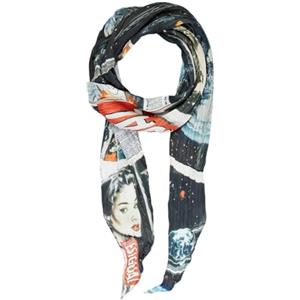 Desigual sciarpa Foxtrot Wrinkled Foulard Black multicolore