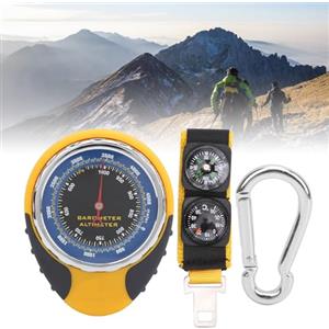LCCEERD Barometro con Bussola Altimetro Termometro, 4 in 1 Stazione Meteo Analogica, Multifunzione Bussola da Campeggio Trekking per Arrampicata Escursionismo Pesca Esterni