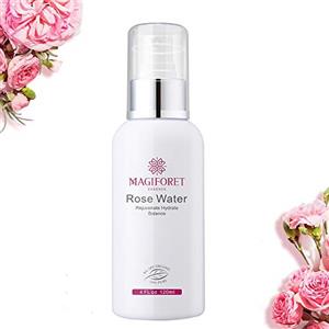 MagiForet Acqua di rose bio 120ml, MagiForet Acqua di rose tonico viso spray, Idrolato distillato biologico di rose al 100%, Acqua di rose per il viso, Acqua di rose Spray per il viso senza alcool