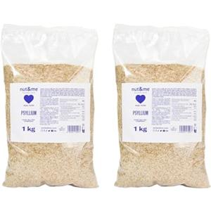 nut&me Bucce di psillio 2 kg nut&me | Keto | Senza additivi | Ricco di proteine | Senza OGM | Vegano | Pack 2 x 1 kg