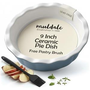 Muldale Pirofila in ceramica 23 cm - 23 cm - Teglia per torta di mele - Pirofila per il forno - grigio blu, MD01PD23