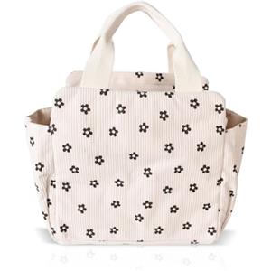 Luxvara Borsa Termica Porta Pranzo 12L, Borsa per Il Pranzo in Velluto a Coste,Riutilizzabile Borsa Frigo Piccola Portatile,Per Adulti e Bambini per Viaggio Lavoro Ufficio Picnic