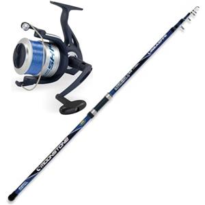 Generico Canna Pesca Surfcasting mt. 4,20 Con Mulinello E Filo Kit Combo Mare