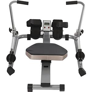 WAPHOERTE Vogatore idraulico a pieno movimento regolabile - Timone pieghevole con display LCD e guida lunga per esercizi cardio e fitness a casa, portata massima 120 kg, resistenza a 55 kg