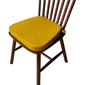 DOTBUY-SHOP Cuscini Sedia in Lino, Antiscivolo Sedie Coprisedia Cuscino Sedia Imbottiti per Sedia Cucina, Camera da Letto, Pavimento, Ufficio, Giardino (Giallo Senape,43x42x3cm)