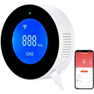 D MODUN Rilevatore di Gas naturale WiFi, allarme portatile per perdite di gas compatibile con Smart APP, Tuya, monitor di gas metano con allarme vocale da 85 dB e allarme visivo di concentrazione di gas