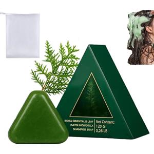 Generico Shampoo solido Nature Triangle, Sapone shampoo Nature Seven Green, cura dei capelli alle erbe, per donne e uomini (1pcs)