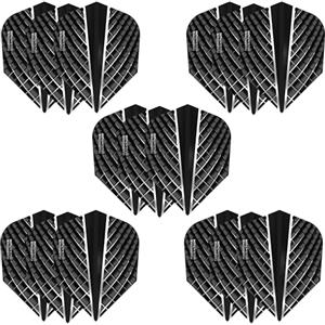 Harrows Quantum - Set di 5 alette per freccette (15 alette totali), 100 micron, extra resistenti, realizzate nel Regno Unito, accessori professionali per freccette (grigio)