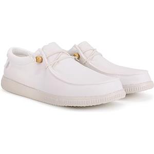 WALK IN PITAS | WP150 WALLABI Washed | Mocassini Uomo per L'Estate | Scarpe da Barca Estive | Sportive | Sneakers | Scarpe da Pitas | Bianco 41