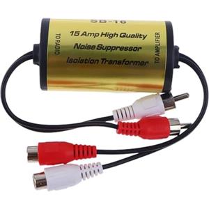 Xasbseulk Filtro antirumore per autoveicoli, isolatore di segnali audio, eliminatore di ronzio, riduzione del rumore, amplificatore audio anti interferenza, per stereo di casa e auto
