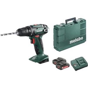 HIKOKI Metabo 602207550 BS18 - Trapano avvitatore + 2 batterie 18 V 1,5 Ah agli ioni di litio + valigetta per il trasporto