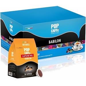 Pop Caffè Babilon - Capsule Compatibili Ginseng Amaro 96pz, Energizzante e Stimolante