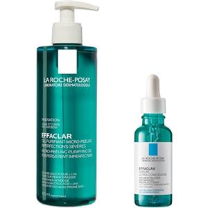 La Roche-Posay Effaclar Duo: Gel Purificante Micro-Peeling 400 ml + Siero Peeling 30 ml | Trattamento Completo per Pelli Grasse e a Tendenza Acneica