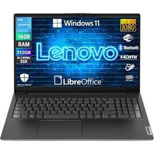 Lenovo, Notebook Pc Portatile, Display 15,6 Full HD, Intel N4500 2 Core Fino a 2.8 Ghz, Ram 16 GB DDR4, 512 GB SSD NVMe, Win 11 Pro, Pronto all'uso