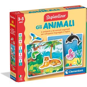 Clementoni Sapientino Montessori Gli Animali - Gioco Educativo per Bambini 3-5 Anni, Scopri e Classifica gli Animali, Lingua Italiana, Made in Italy