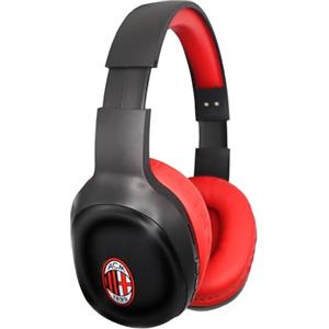 TECHMADE Ac Milan- Cuffie Senza Filo Cuffie Wireless Over-Ear, Cuffie Bluetooth Regolabili, Cuffie con Microfono Incorporato, HiFi Stereo, Micro SD Slot, per iPhone/Android/Viaggio/PC