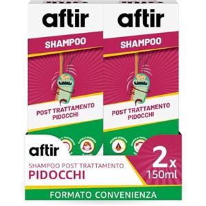 Aftir, Shampoo Post Trattamento Pidocchi e Parassiti, Azione Lenitiva, Antiprurito, 2 Confezioni da 150 ml