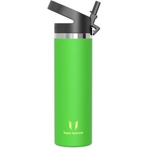 Super Sparrow Borraccia Termica - 750ml - SwivelSip Inox Bottiglia - Senza BPA Borracce Termiche, Borraccia Ergonomica per Bambini, Scuola, Sportiva, Bici, Campeggio, Palestra