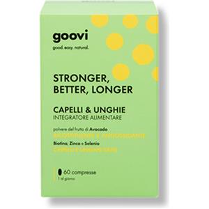 THE GOOD VIBES COMPANY Srl Goovi Capelli e Unghie 60 Compresse Integratore con Avocado Biotina e Zinco - The Good Vibes Company Srl