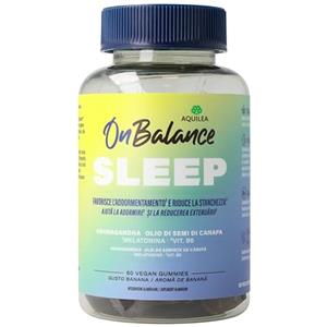 AQUILEA | On Balance Sleep | 60 caramelle gommose (Banana) | Integratore con Ashwagandha Sensoril e Vitamina B6 | Favorisce il Sonno e Riduce la Stanchezza | Vegano | senza zucchero | senza lattosio |
