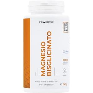 Powervis Magnesio Bisglicinato Certificato Albion® - 180 compresse (scorta di 3 mesi) - 2 compresse al giono - Vegan - Elevata digeribilità e assorbimento