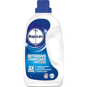 Napisan Detersivo Lavatrice Liquido, Detersivo Igienizzante, Classico 3x azione, Lavaggi, Nessun Colore, 1.15 l, Senza Profumazione. da 23 lavaggi