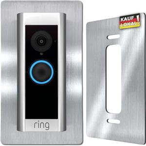 Baron Design Ring Video Doorbell Pro 1/2 - Pannello da parete, supporto in acciaio inox, scudo, telaio, design di alta qualità, con kit di fissaggio (spazzolato)