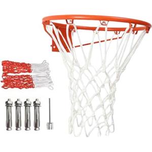 Generic Canestro da basket da parete (35 cm), cerchio di ricambio per canestro da basket, con rete ispessita, per palloni da basket di dimensioni standard, include ago di gonfiaggio