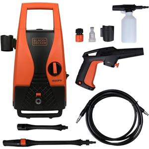 BLACK+DECKER PW1450TD - Idropulitrice ad alta pressione, 1400 Watt, 105 bar, portata 7,1 l/min, per lavaggio auto e uso domestico (rosso e nero)