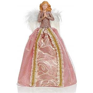 Premier Puntale per albero di Natale a forma di fatina a forma di angelo, colore oro rosa