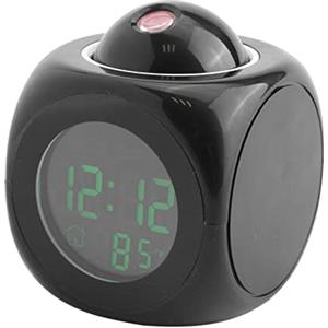 Qukaim Orologio LED digitale LCD proiezione della parete sveglia con visualizzazione della temperatura di conversazione vocale