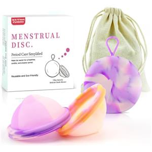 JOAASU Coppetta Mestruale, Disco Mestruale, Dischi Mestruali Riutilizzabili in Silicone, Coppetta Mestruales Morbida, Con 2 Coppe Mestruali (S+L) per Donne Attive, Sport, Nuoto e Yoga