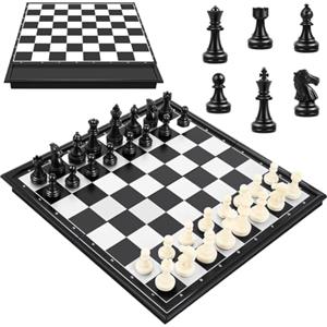 OZXVXZO Scacchi Gioco da Tavola Portatili Magnetica 24 X 24 CM Scacchiera Pieghevole con Scacchi Legno con Magnetici da Viaggio per Adulti e Bambini Scacchiera Professionale da Gioco