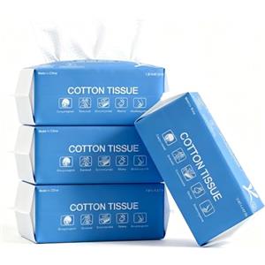 Pekrido Salviette viso in cotone, salviette viso usa e getta ultra morbide per la pulizia profonda, tessuto non tessuto che non lascia pelucchi per pelli sensibili e struccanti e neonati, confezione da 4