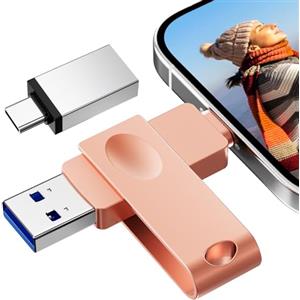 Nanopell [NO APP] Nanopell Chiavetta USB 64 GB con Adattatore Type C,Memoria Esterna lphone Chiavette USB per Scaricare Foto, 3 in 1 Pendrive per l0S/Android/Smartphone/PC, Plug-and-Play.