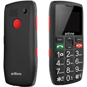 artfone C1 Telefono Cellulare per Anziani con Tasti Grandi丨Volume alto丨Funzione SOS丨Chiamata Rapida丨Funzione di orario丨Batteria da 1800 mAh丨Doppia SIM GSM Senior Telefoni丨1.8" Display丨Radio - Nero