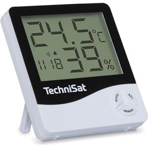 TechniSat IMETEO M1 - Termoigrometro digitale con indicazione dell'ora (controllo della temperatura e dell'umidità in interni, valori min/max delle ultime 24 ore, ora e data)