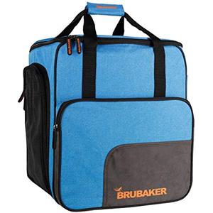 Brubaker Super Performance - Borsa Porta Scarponi da Sci Borsa da Casco con portascarpe - Blu Nero