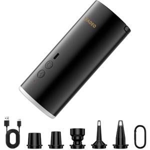 WADEO Pompa Elettrica Portatile, [Luce LED] [Gonfiatore e Sgonfiatore] [5 Ugelli] 4000mAh Ricaricabile Pompa per Materassi Gonfiabili, Piscine, Canotti, Campeggio e Casa