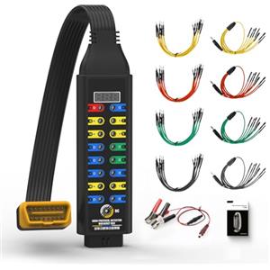 LUTIFIX Rilevatore di protocollo OBD2 Breakout Box Versione aggiornata Rilevatore di protocollo OBDII per autoveicoli con connettore a 16 PIN Cavo da 17,7 pollici Strumento di scansione per diagnosi di guasti