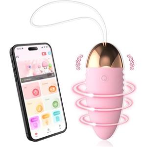 Qoosea Vibratore APP Telecomando Distanza Bullet Vibrator, Vibratori Donna Sex Toys con 10 Modalità di Vibrazione, Giocattoli Sessuali Vibratoreper punto G, Ovetto Vibrante per Adulti Coppia, Rosa