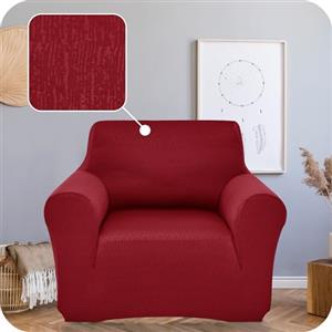 Deconovo Copridivano 1 Posto Elasticizzato con Braccioli, Antigraffio per Gatto, Universale Antiscivolo, Protezione Divano Lavabile Facile da Pulire, Rosso Intenso