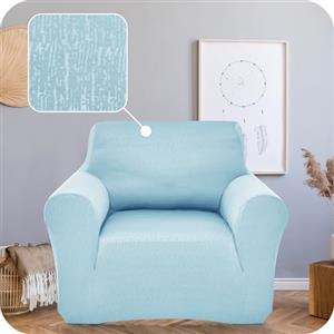 Deconovo Copridivano 1 Posto Elasticizzato con Braccioli, Antigraffio per Gatto, Universale Antiscivolo, Protezione Divano Lavabile Facile da Pulire, Azzurro