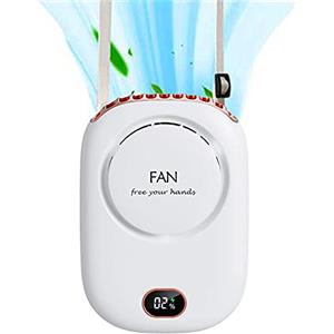 Coocnh Mini ventilatore personale indossabile, da appendere al collo, portatile, estivo, con cordino e staffa, potente 3 velocità 120 gradi grandangolare clip sulla vita all'aperto senza lama piccoli