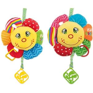 Teorema Giocattoli Teorema - Carillon Girasole per Neonati, Morbido e Colorato, Suono Scretch e Aggancio per la Culla