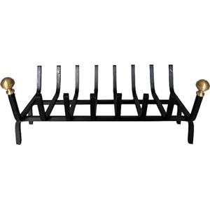 Generico BRUCIALEGNA POGGIALEGNA LEGNA IN FERRO PESANTE PER CAMINO CON POMELLI IN OTTONE (60x30x26h cm)