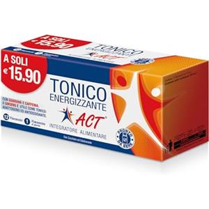 linea ACT Tonico Energizzante Act, Integratore Alimentare Con Caffeina, Ginseng e Guaranà; 1 Confezione da 12 Flaconi