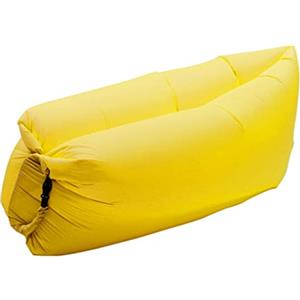 TURIM Divano gonfiabile, divano ad aria, con pacchetto portatile, per campeggio, spiaggia, parco, spiaggia, giallo